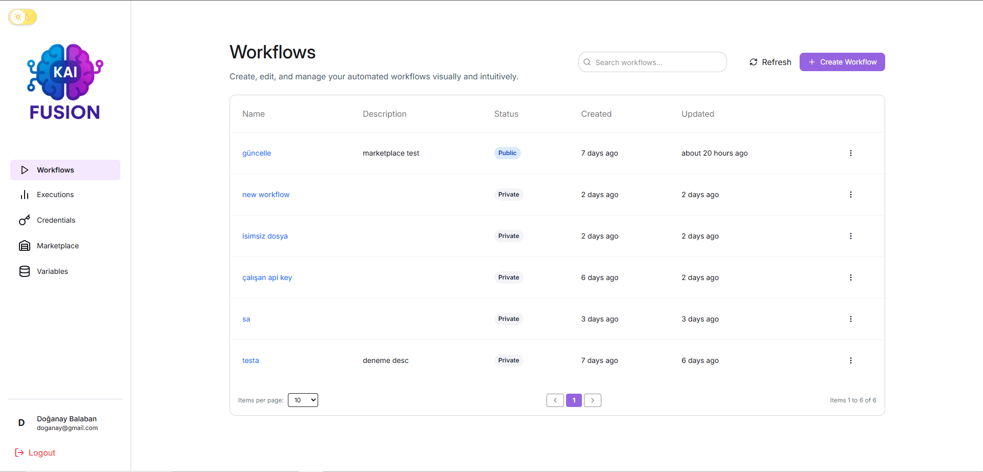 workflow builder dark