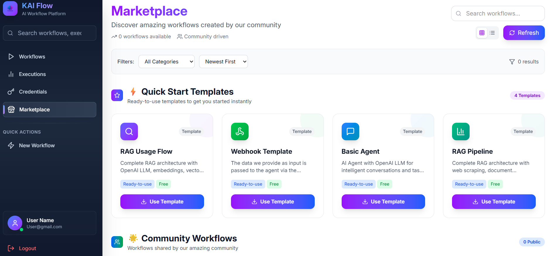 Marketplace Page